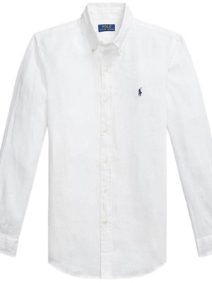 Λινό πουκάμισο Ralph Lauren Polo M λευκό νέο