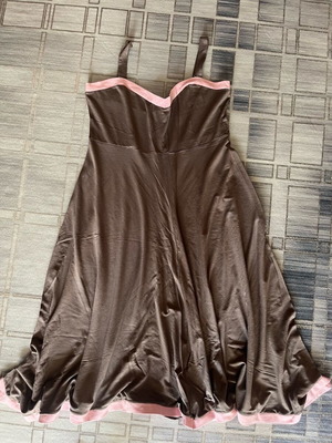 Summer dress like new, one size, brown and pink