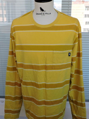 Stussy men's yellow striped long sleeve sweatshirt size XL used