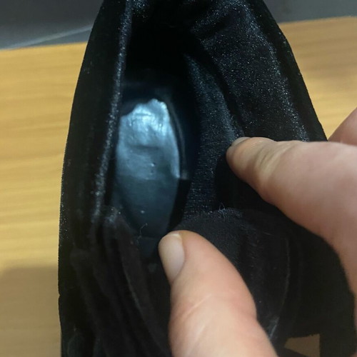 Black velvet ankle boots used, size 38, 11cm heel