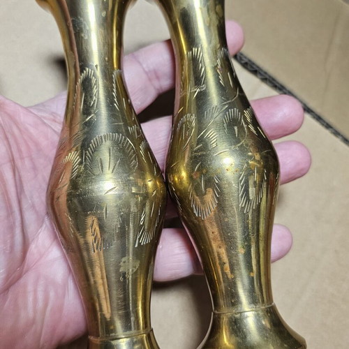 Vintage Indian brass vases used, set of two