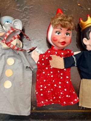 Puppet theater dolls used, set of 3 pieces