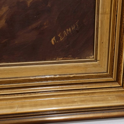 Oil painting used by Panos Samis with wooden frame