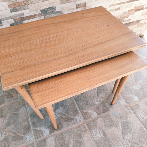 Danish Nest Tables Vintage Fully Restored Mid-Century Modern Set of 2