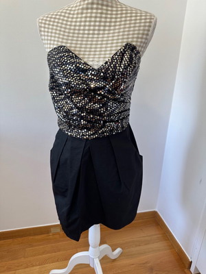 Lipsy London strapless dress with sequins used, size S