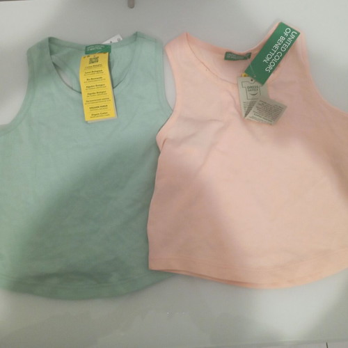 United Colors of Benetton t-shirt set new, 110 cm, 5 years, pink and green