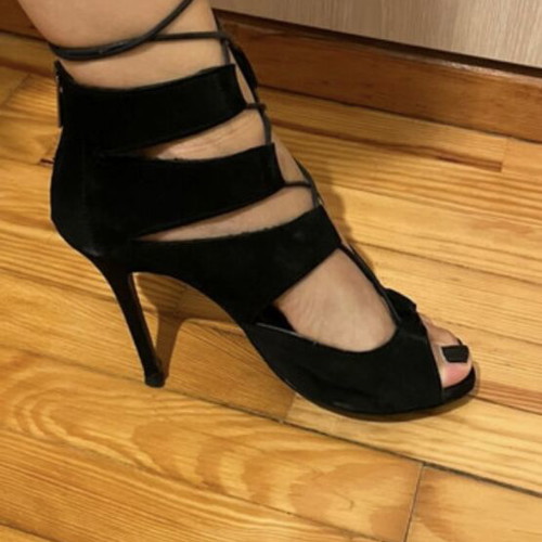 Sante black sandals like new with laces, size 39