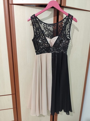 Midi dress Bibibo pink and black with lace like new