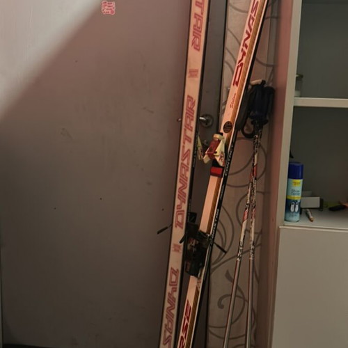 Vintage Dynastar Course Slalom (SL) skis with poles, used