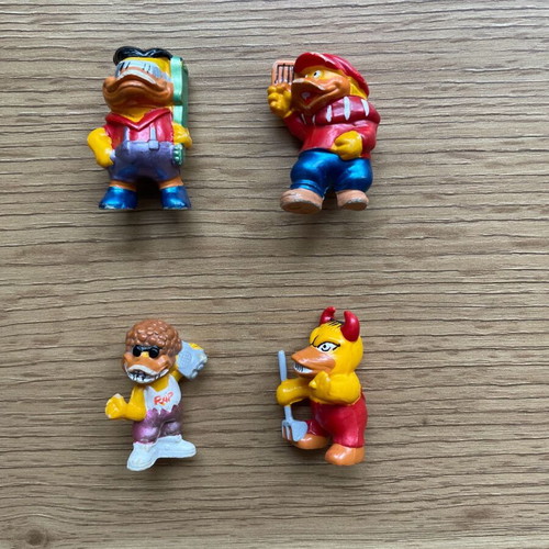 Kinder Surprise Crazy Ducks figures 1997 used, pack of 4