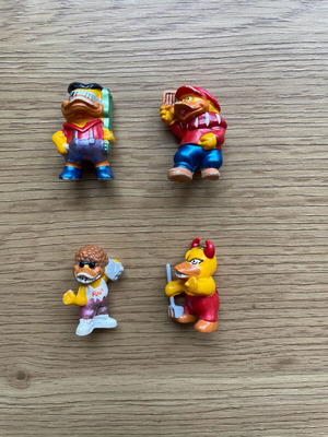 Kinder Surprise Crazy Ducks figures 1997 used, pack of 4