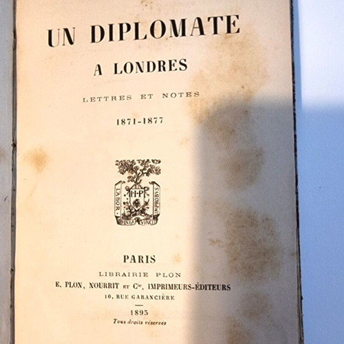 Book Un Diplomate à Londres 1895 used with historic Karatheodori ex-libris