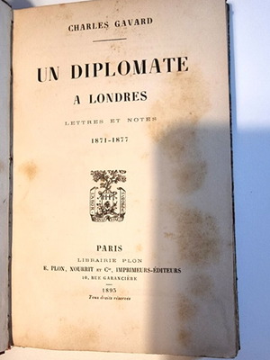 Book Un Diplomate à Londres 1895 used with historic Karatheodori ex-libris