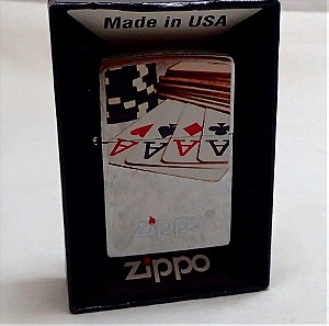 Zippo Lighter Poker Satin Chrome 2013 (K 13) Unused