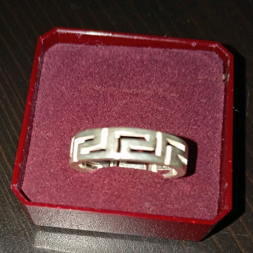 Silver 925 ring in meander shape new