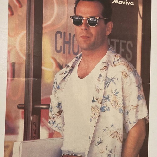 Johnny Logan - Bruce Willis Insert Poster from Manina magazine In good condition Price 4 Euros