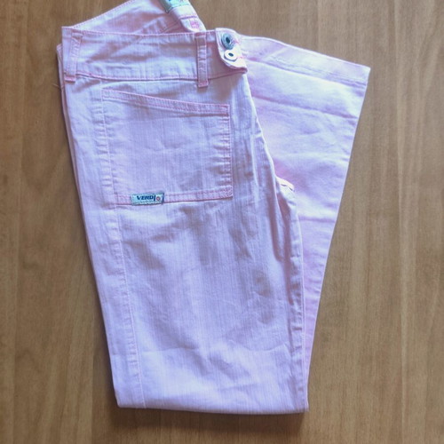 Verdi Jeans pink women's jeans used with Y2K double button design