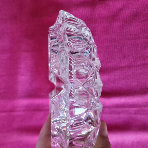 Crystal ashtray vintage used, 17cm decorative design