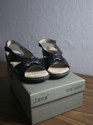 Jana Anatomical Sandals Like New, Size 38, Black