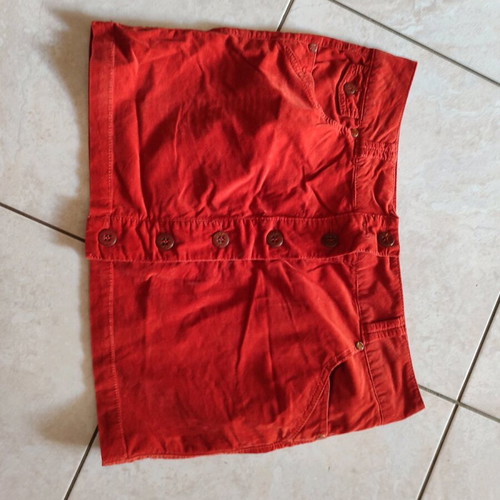 Mini corduroy skirt used, orange, size 42