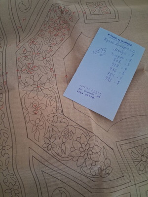 Stamped embroidery square 90×90, new