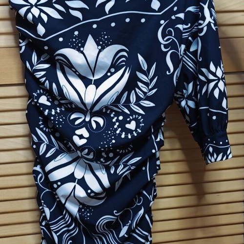 Peace + Chaos dress black and white with floral graphic print, like new