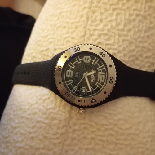 Oxette watch new, black and silver, water resistant
