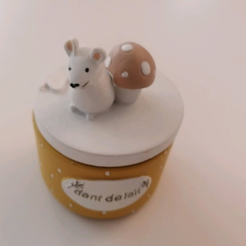 Small box for baby teeth like new with mouse and mushroom