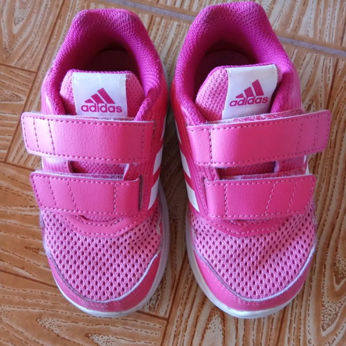 Adidas pink athletic shoes used size 25