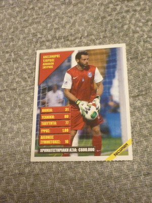 Alexandros Tzorvas Apollon Smyrnis football card used 2013