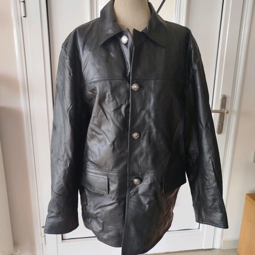 Leather jacket black XL like new, genuine leather
