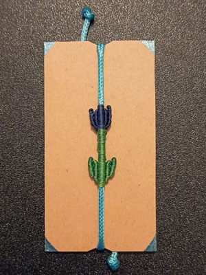 Handmade macrame tulip bracelet new, blue and green