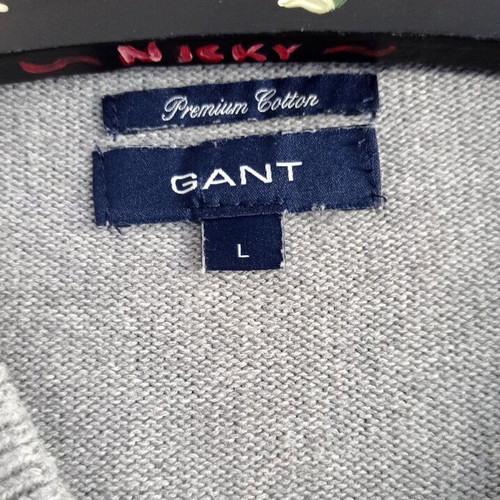 Gant gray cotton sweater men's large used