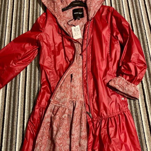 Denny Rose waterproof trench coat new, red, size M