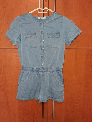 Orchestra girls' shorts jumpsuit like new, blue, age 10
