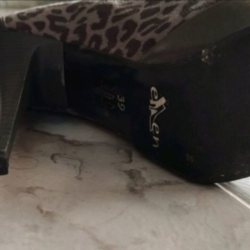 Ellen leopard print high heels size 39 like new, grey, 12cm