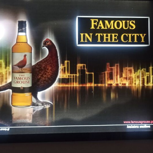 Famous Grouse Illuminated Promotional Sign like new, 75x55 cm