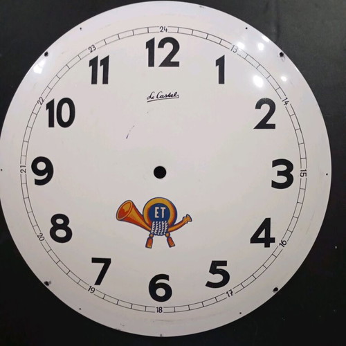 Greek Post clock plate used, metal, diameter 37.5 cm
