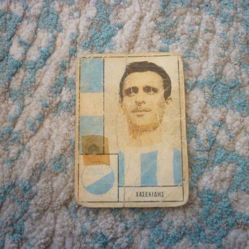 Collectible card Lolos Thodoros Hasekidis Iraklis Thessaloniki used, 1960s