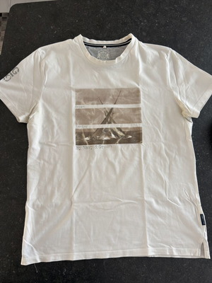 Navy & Green T-shirt, M, white and beige