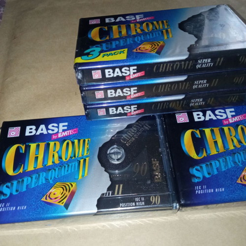 BASF Chrome Super Quality II 90 audio cassette pack of 5