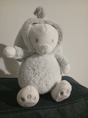 Prenatal Bunny-Bear plush toy used, transforms with hood