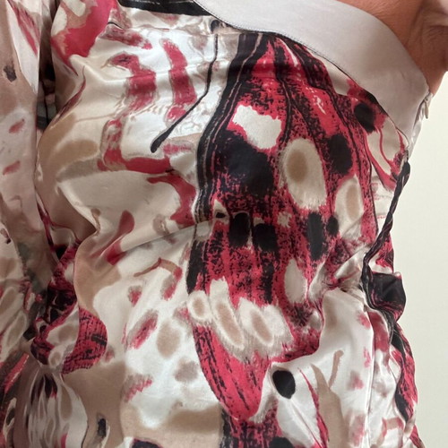 Gabriella Rocha Silk Blouse 100% One Shoulder, Long Sleeve, Like New