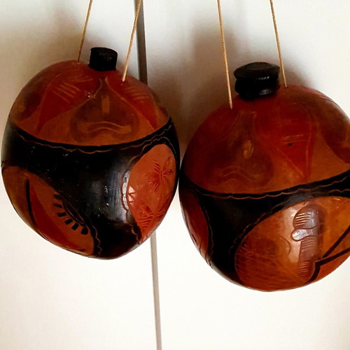 Collectible bottles used, handmade from coconut