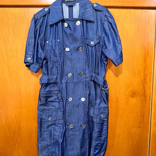 Denim short-sleeve dress like new, blue, size L