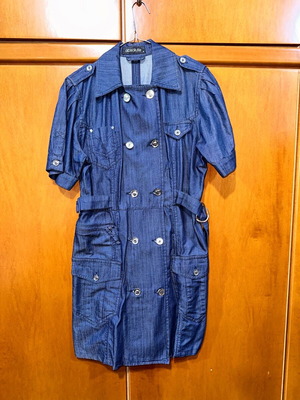 Denim short-sleeve dress like new, blue, size L