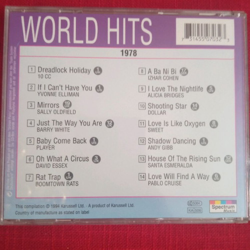 World Hits 5 CD like new, major foreign hits 1978-1982