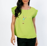 Blouse new green one size