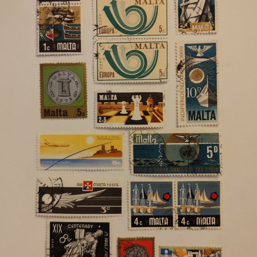 Malta stamps used, set of 17 old