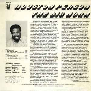 Houston Person The Big Horn vinyl record used, jazz